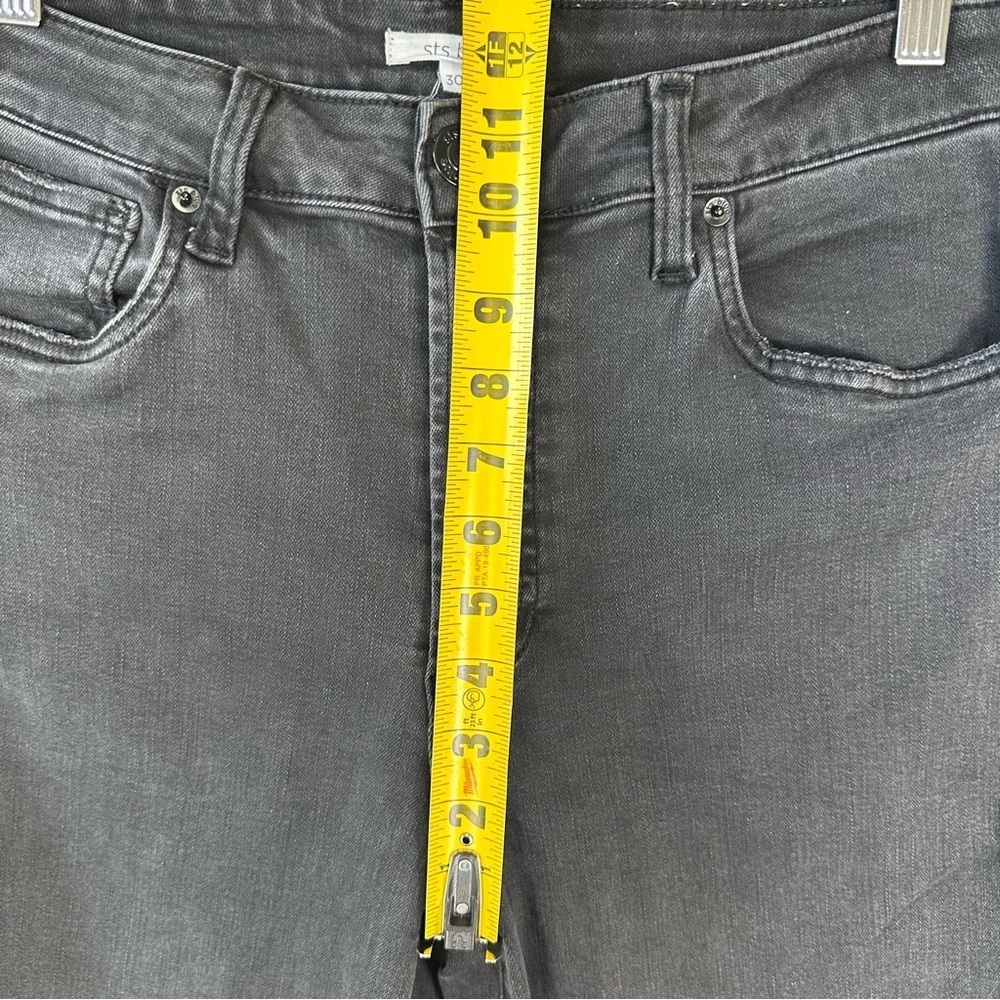 STS Blue Jeans Womens 30 Waist Black Cameron High Rise Distressed - Picture 5 of 8